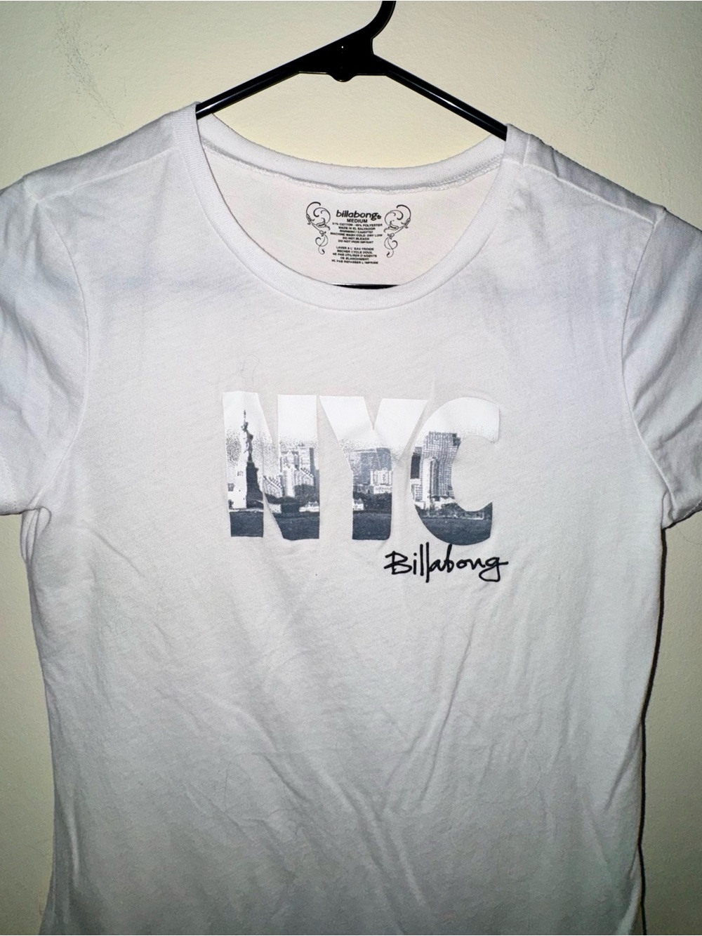 Billabong White NYC Graphic Short Sleeve Tee